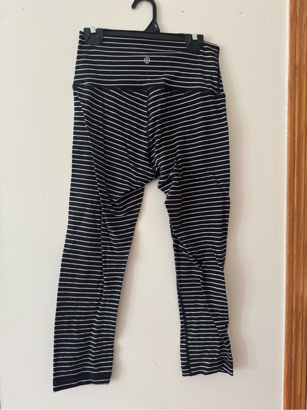 lululemon athletica Black & White Striped High-Waist Leggings
